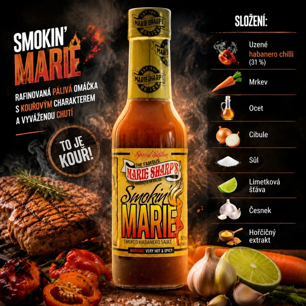Marie Sharp's Smokin' Marie Habanero Pepper Sauce 148ml