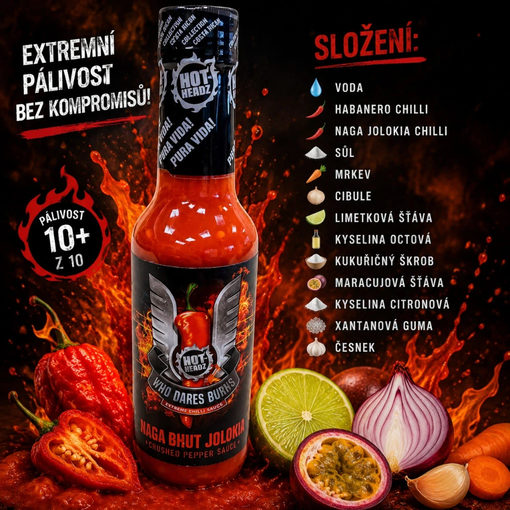 Who Dares Burns Crushed Naga Bhut Jolokia Chilli Sauce 148ml