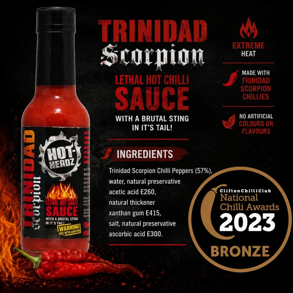 Hot Headz! Trinidad Scorpion pepper 148ml