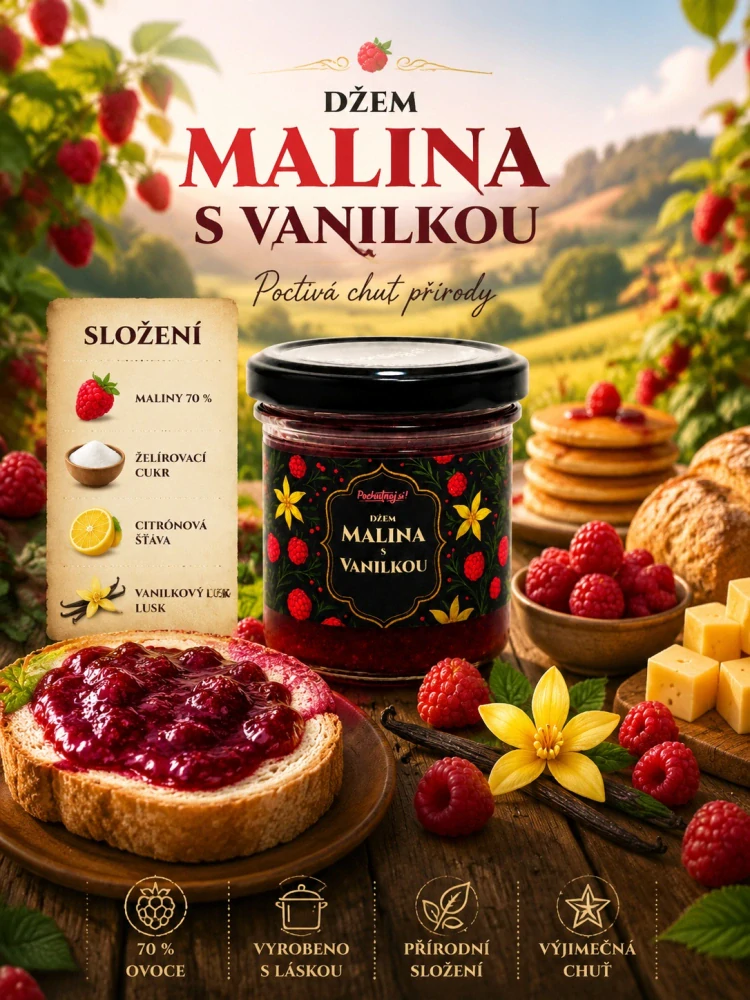Pochutnej si! Džem malina s vanilkou 150g