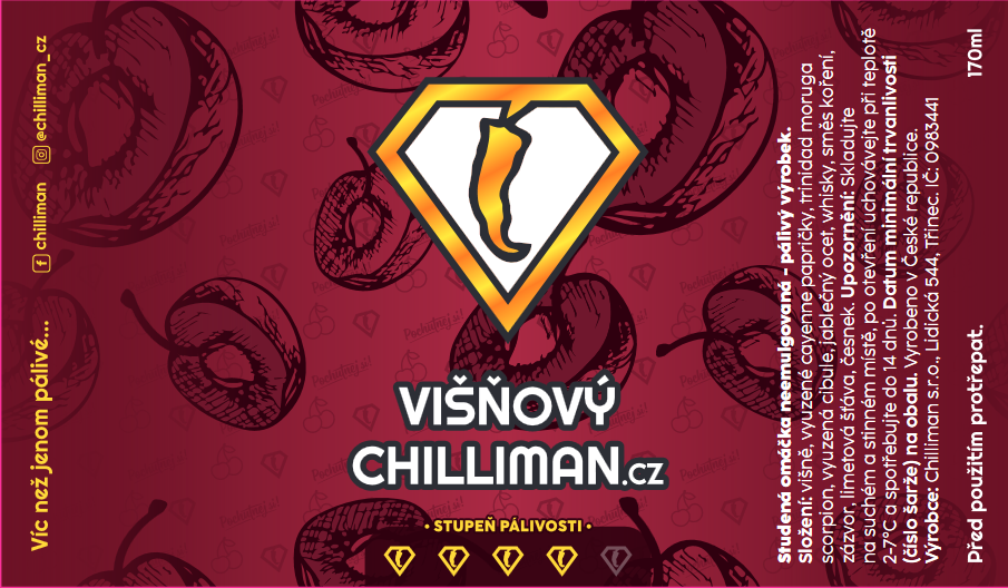 Chilliman višňový 🌶️🌶️🌶️🌶️ - omáčka 175ml