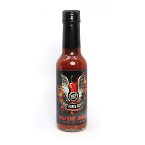 Who Dares Burns Crushed Naga Bhut Jolokia Chilli Sauce 148ml